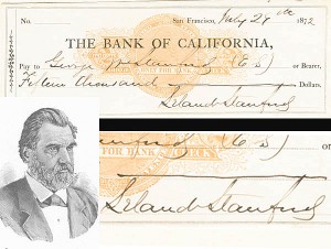 Leland Stanford Check - SOLD